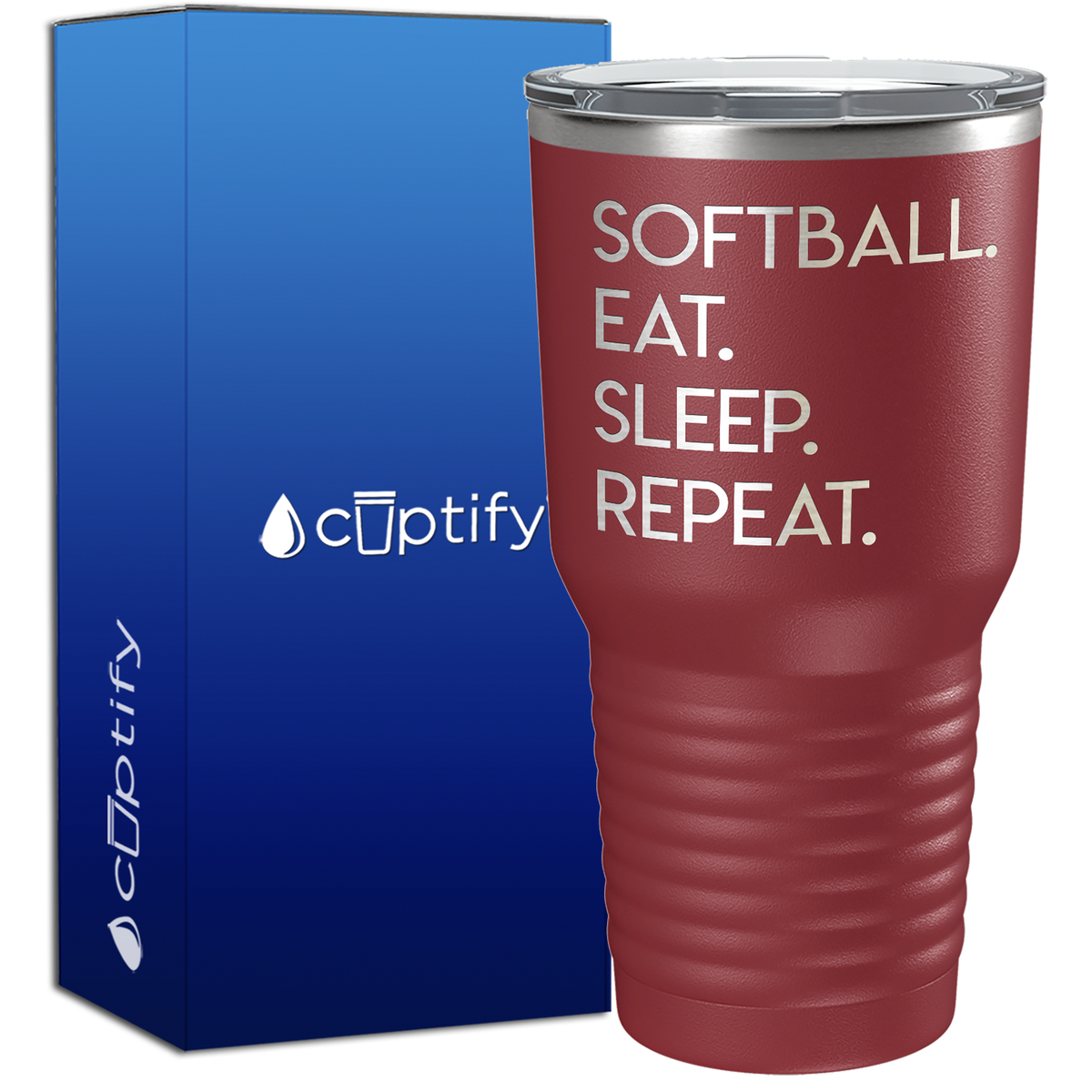 Eat Sleep Softball Repeat 30oz Softball Tumbler