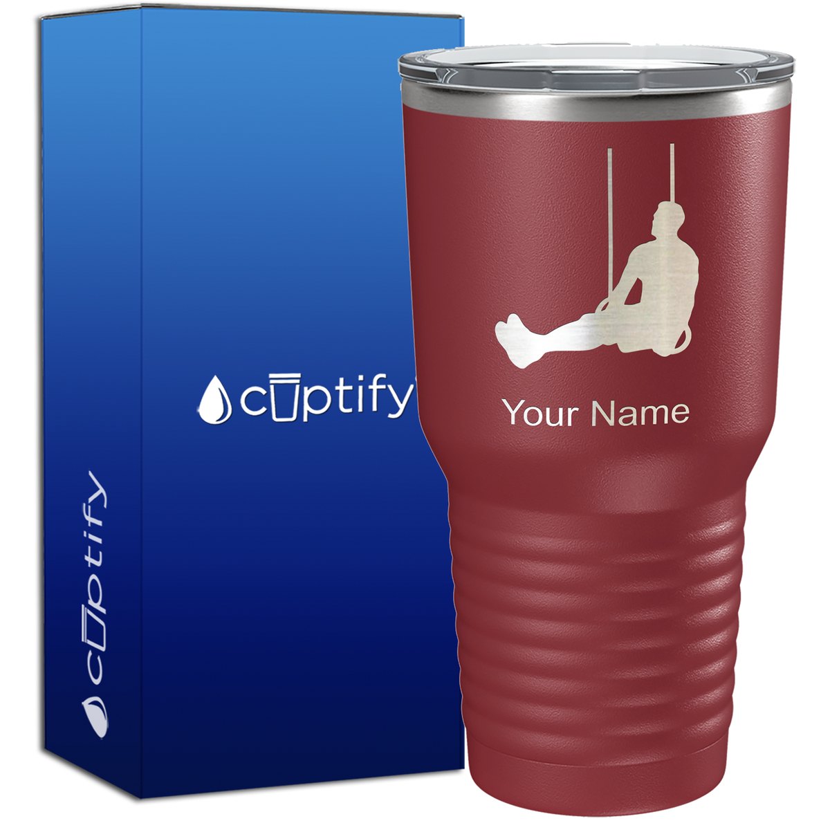 Male Gymnast Silhouette 30oz Gymnastics Tumbler