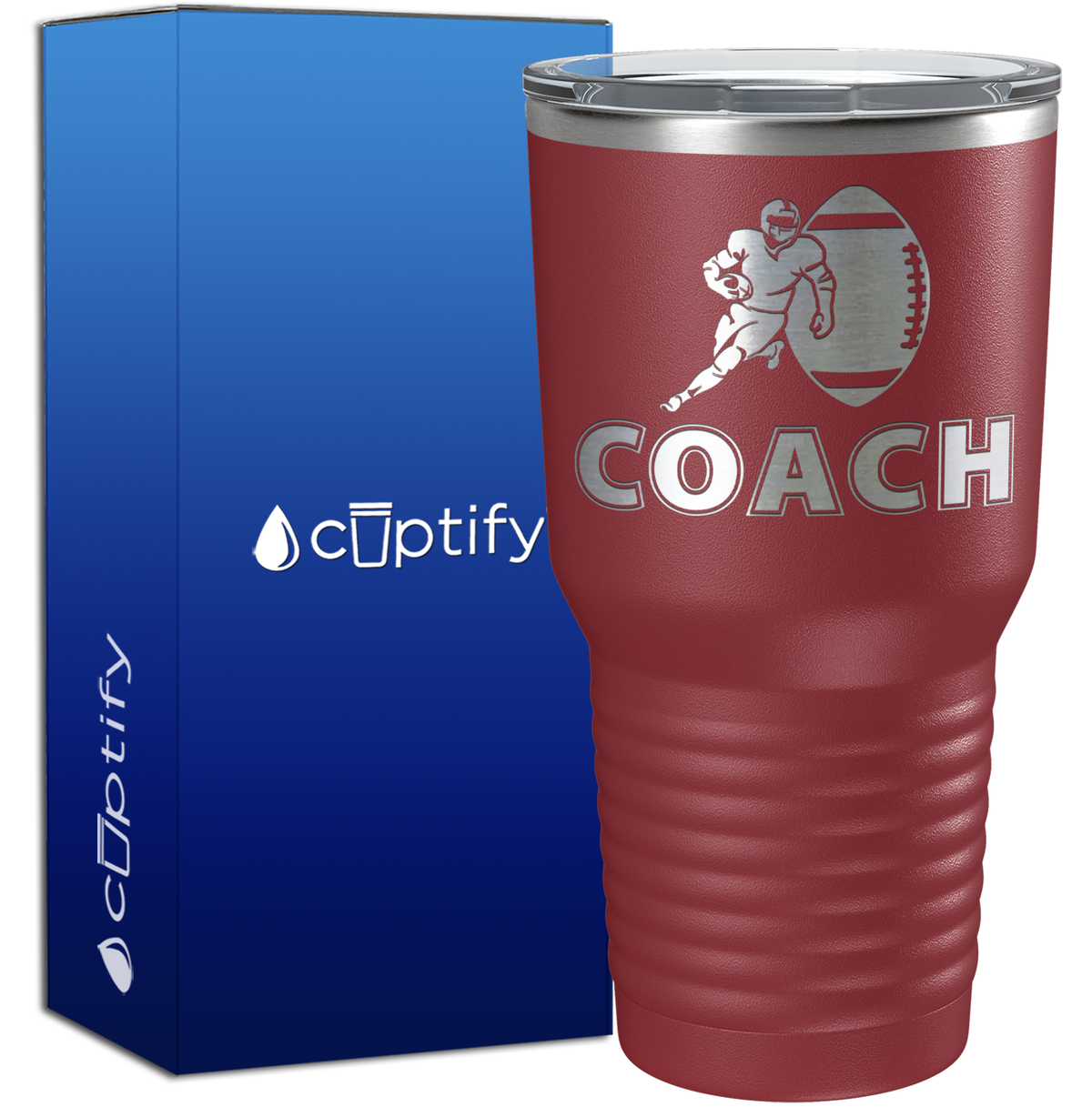 Football Coach Silhouette 30oz Coach Tumbler