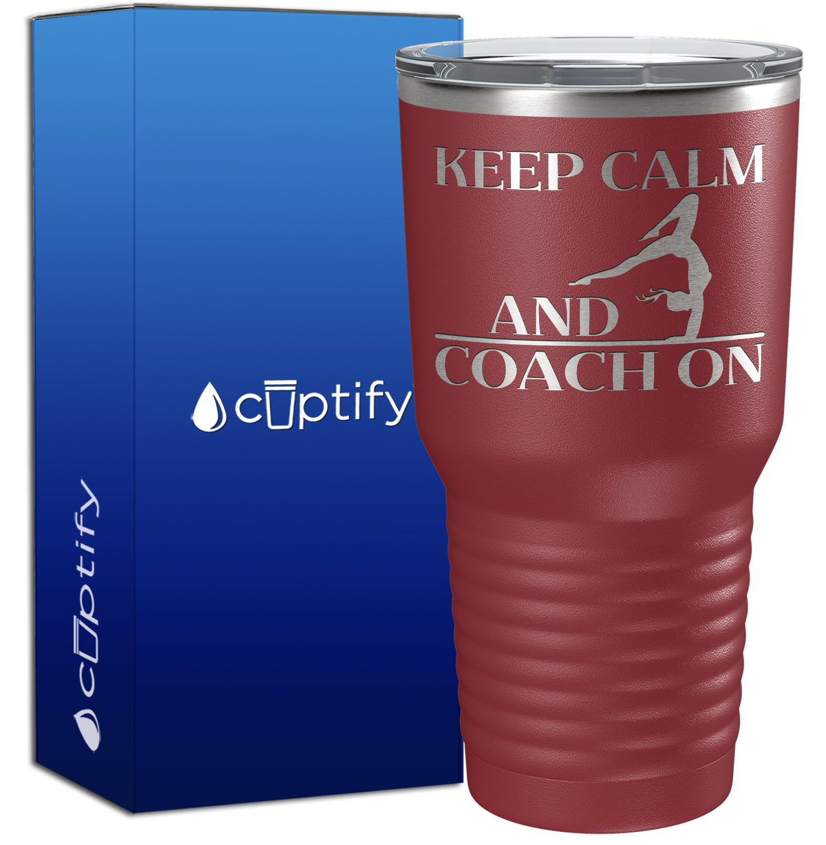 Gymnastics Keep Calm and Coach On 30oz Coach Tumbler