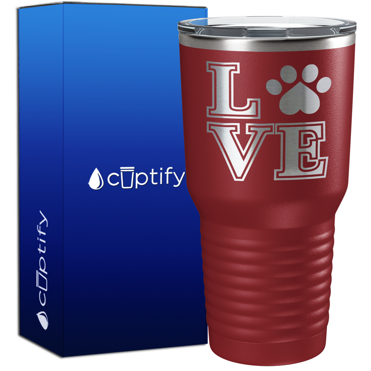 Love Dogs Paw Print 30oz Dogs Tumbler