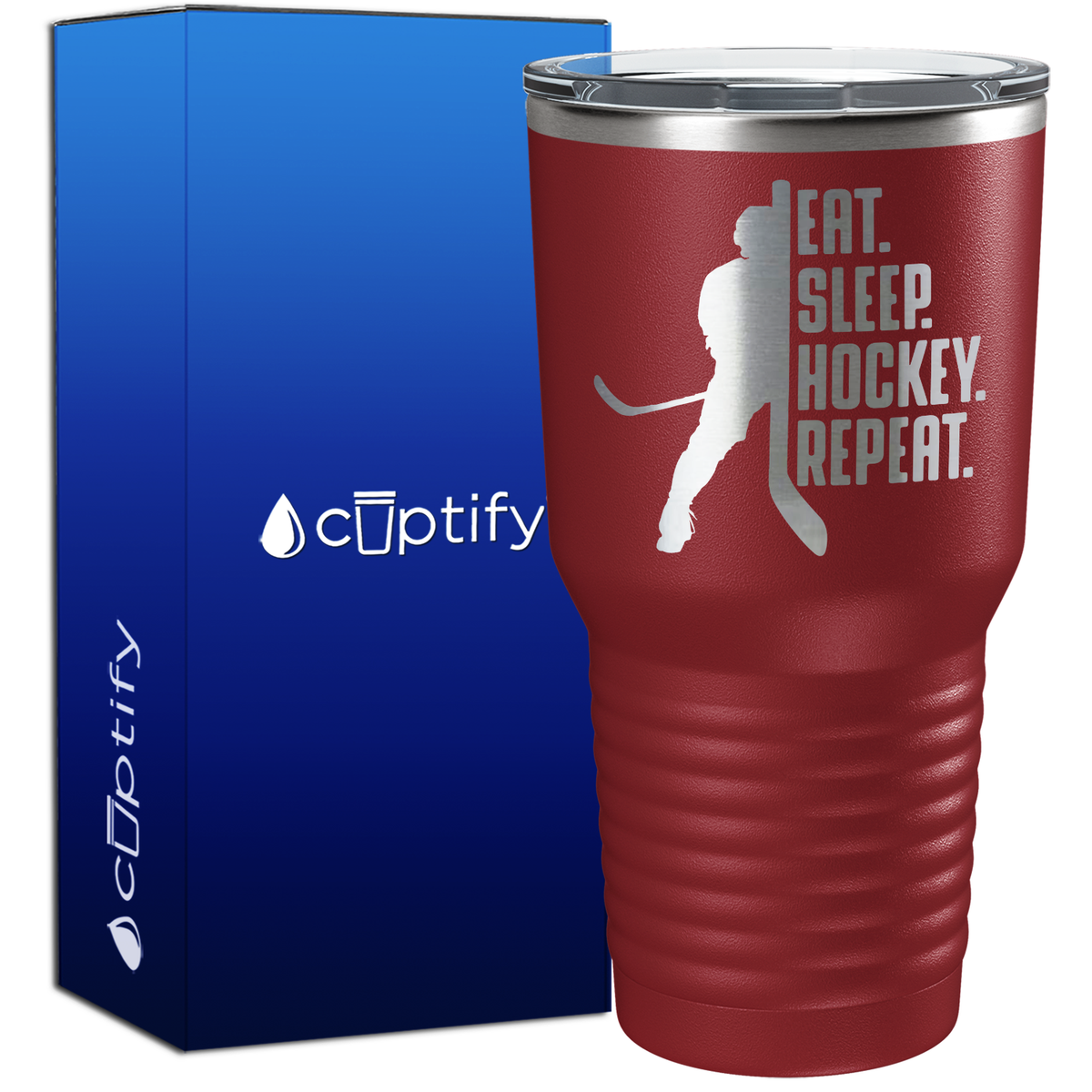 Eat. Sleep. Hockey. Repeat. 30oz Hockey Tumbler