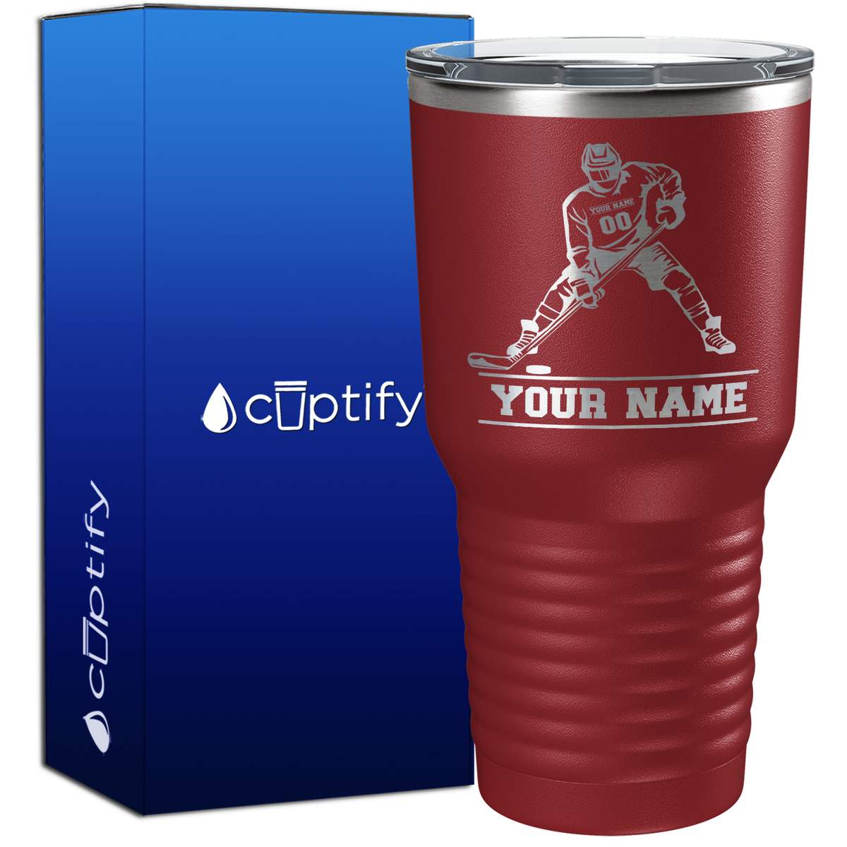 Personalized Hockey Player 30oz Hockey Tumbler