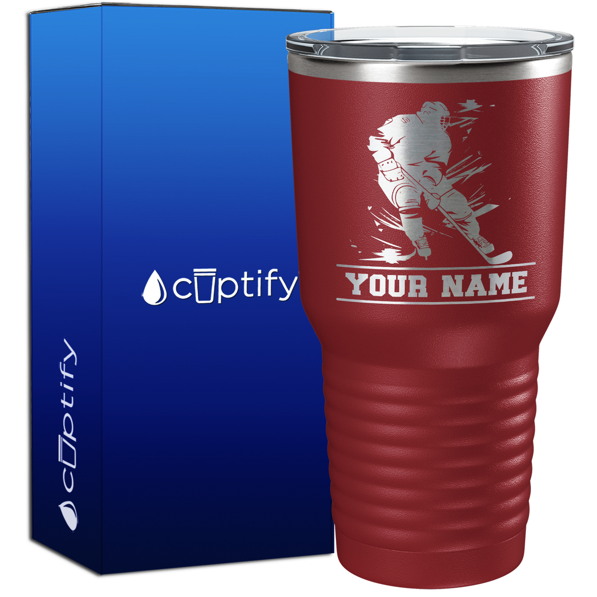 Personalized Skating Hockey Player 30oz Hockey Tumbler