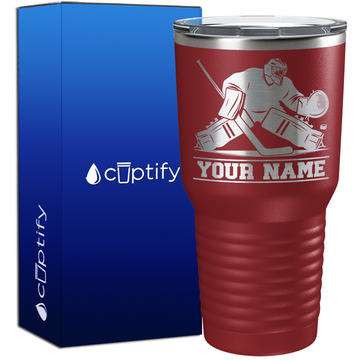 Personalized Hockey Goalie 30oz Hockey Tumbler