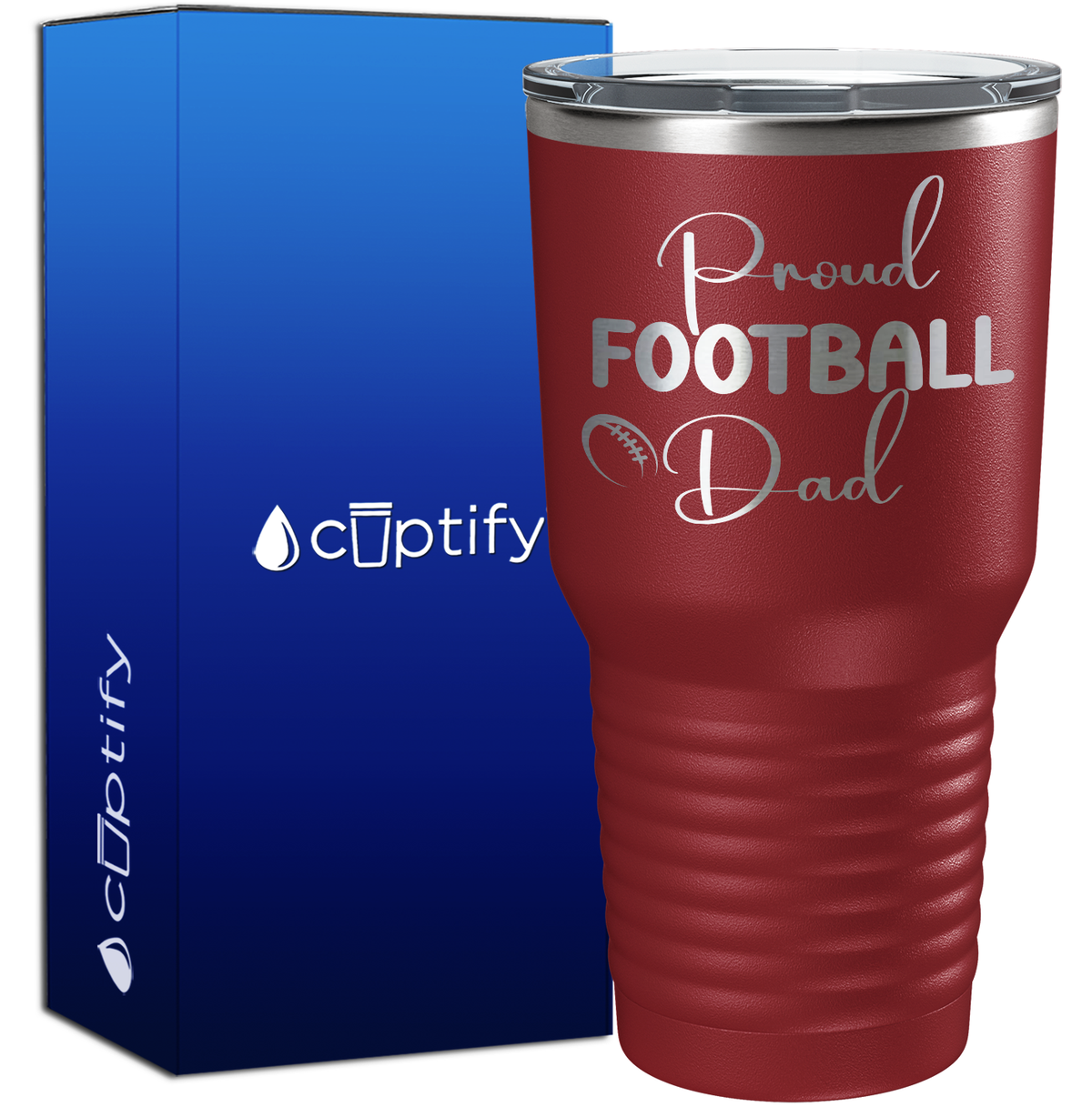 Proud Football Dad 30oz Football Tumbler