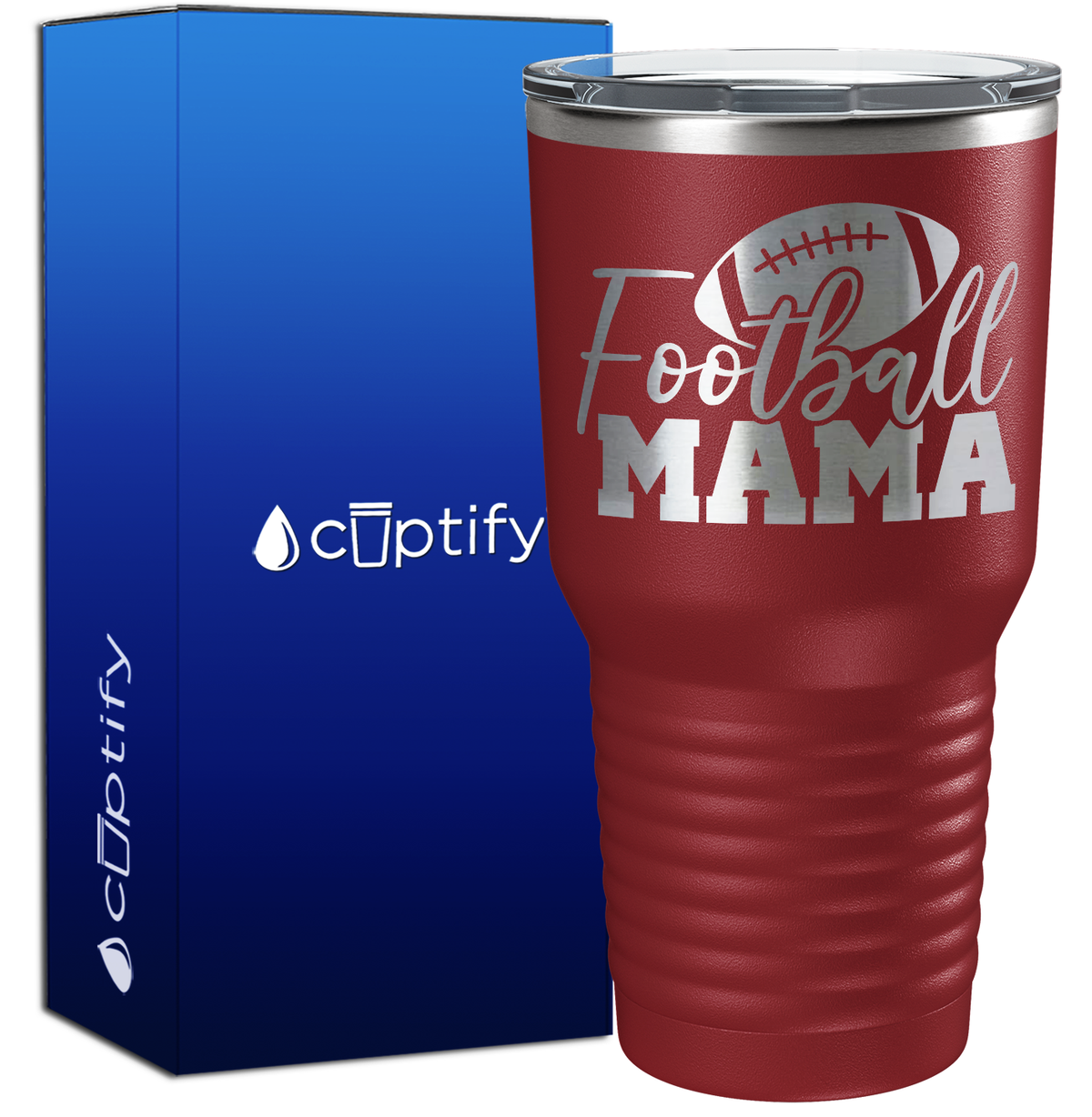 Football Mama with Football 30oz Football Tumbler
