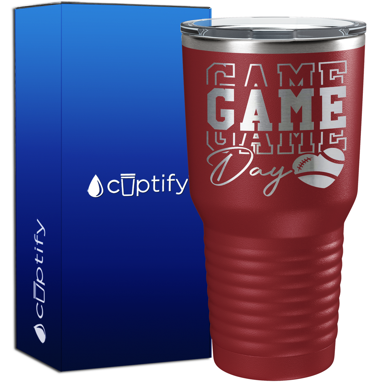 Game Game Game Day Football 30oz Football Tumbler