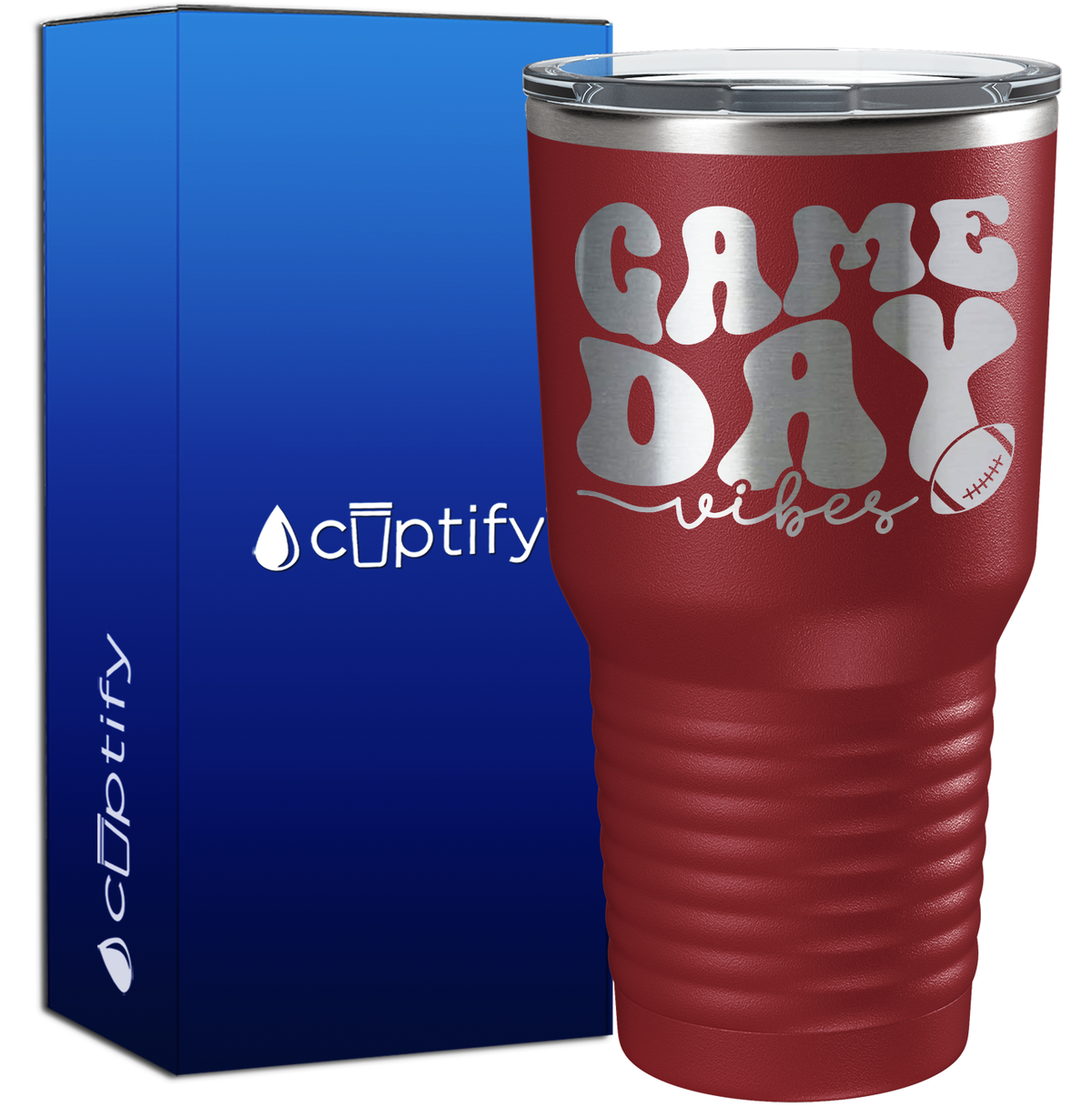 Game Day Vibes Football 30oz Football Tumbler