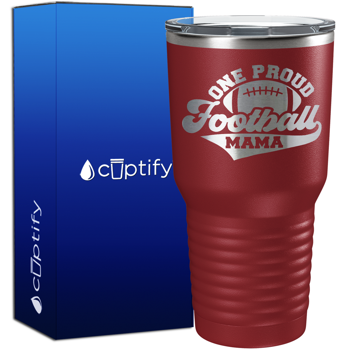 One Proud Football Mama 30oz Football Tumbler