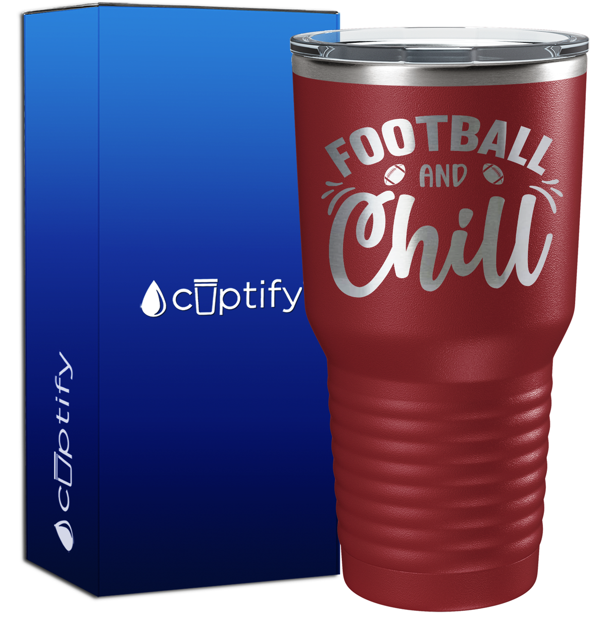 Football and Chill 30oz Football Tumbler