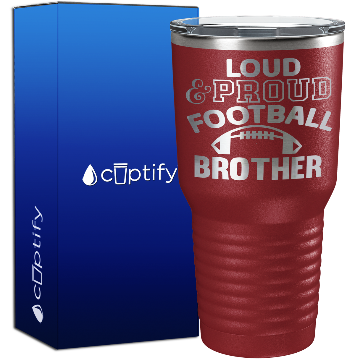 Loud and Proud Football Brother 30oz Football Tumbler