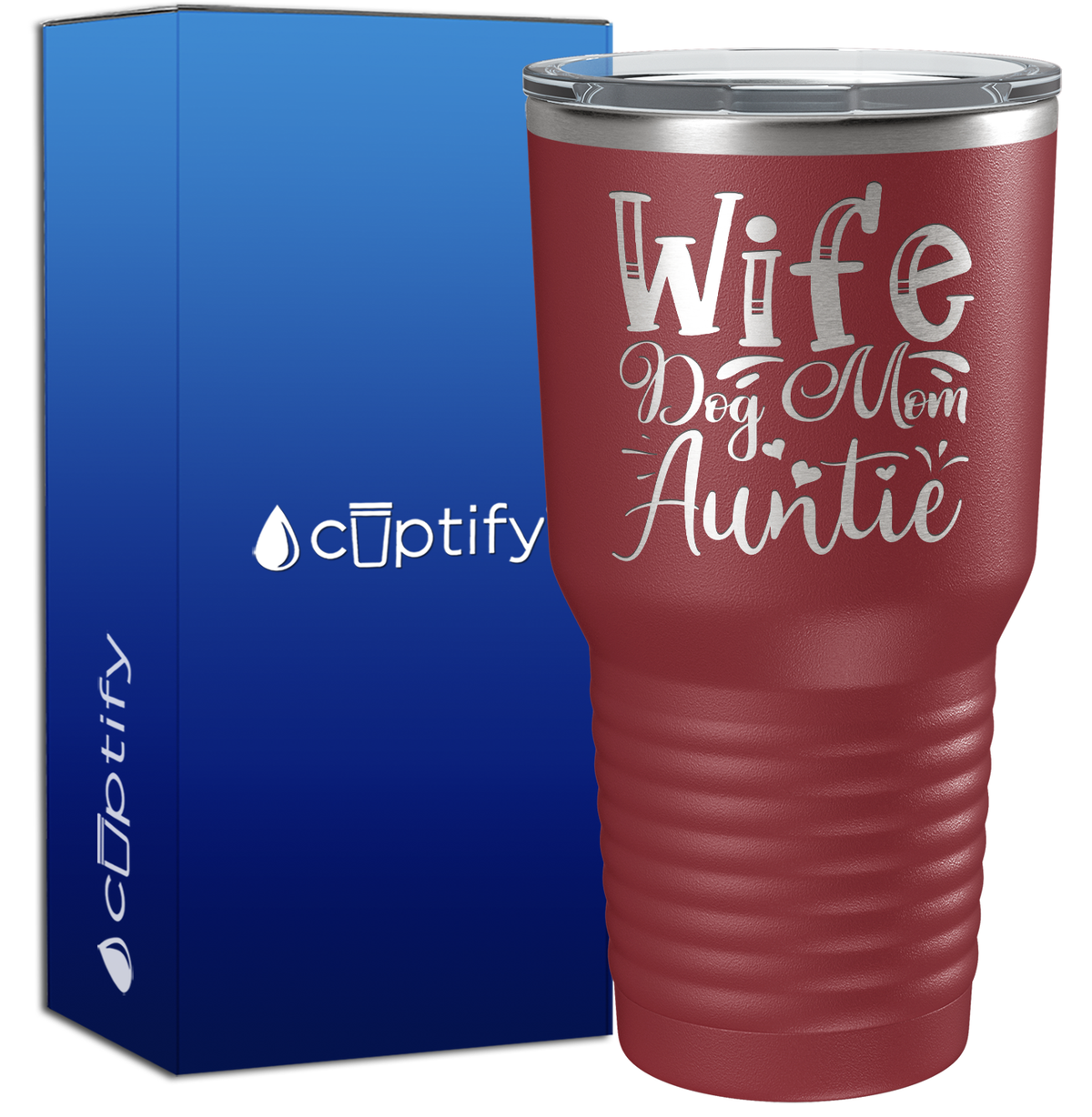Wife Dog Mom Auntie 30oz Aunt Tumbler