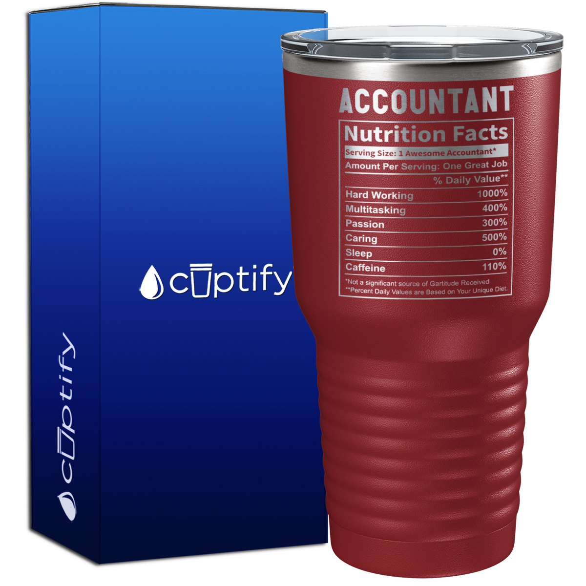 Accountant Nutrition Facts 30oz Accountant Tumbler