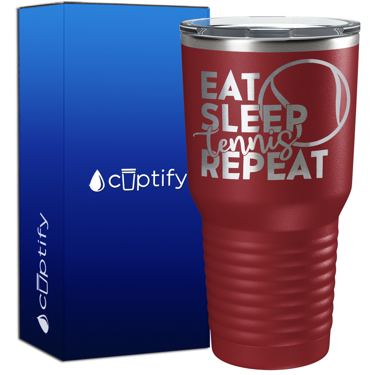 Eat Sleep Tennis Repeat 30oz Tennis Tumbler