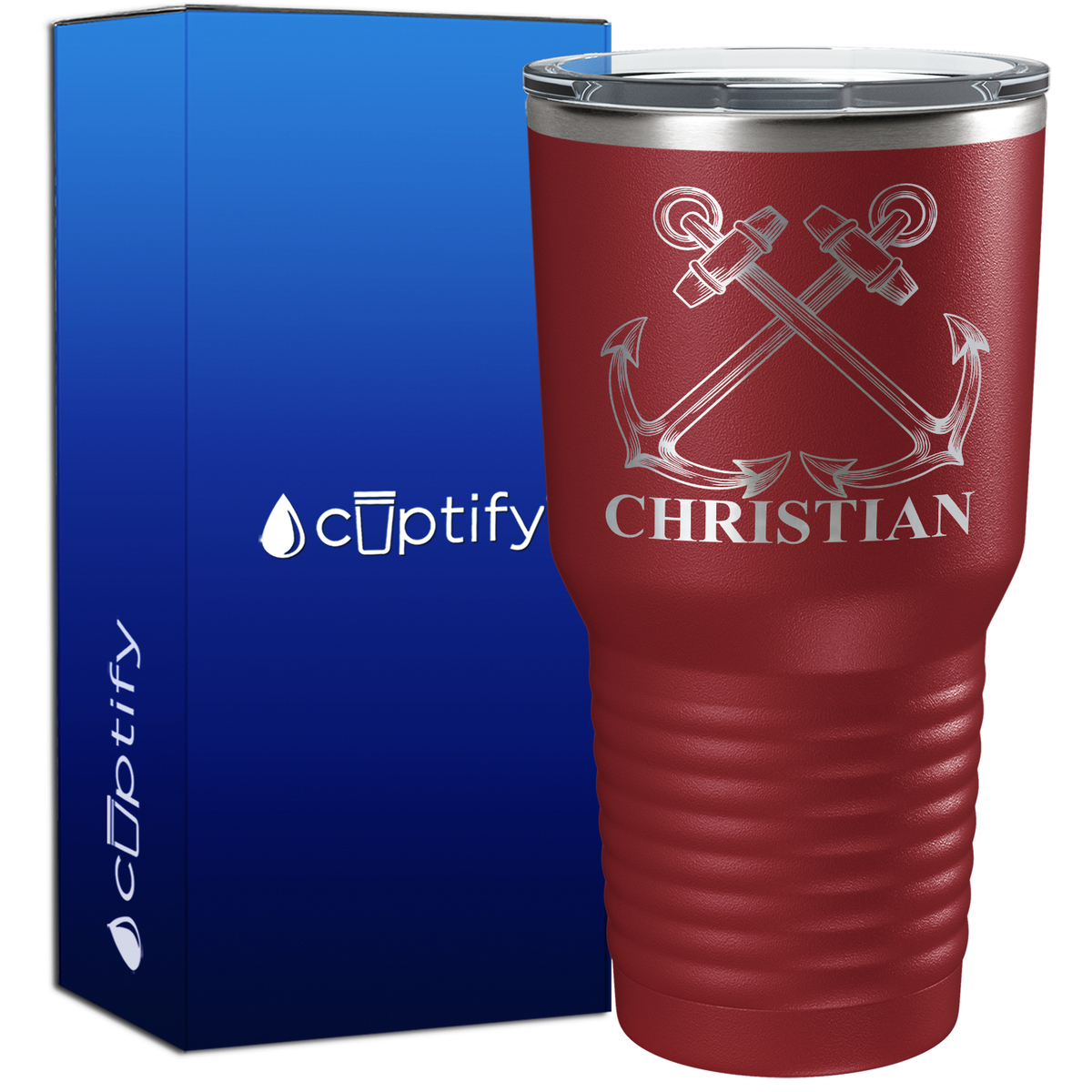 Personalized Dual Anchors 30oz Anchor Tumbler