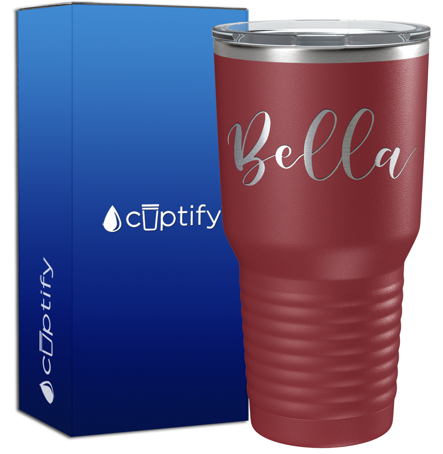Personalized Maroon 30oz Engraved Tumbler