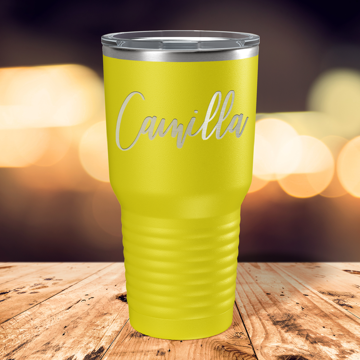 Personalized Yellow 30oz Engraved Tumbler