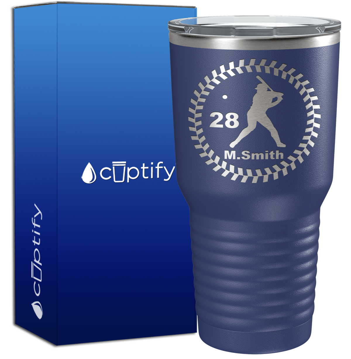 Personalized Baseball Player 30oz Baseball Tumbler