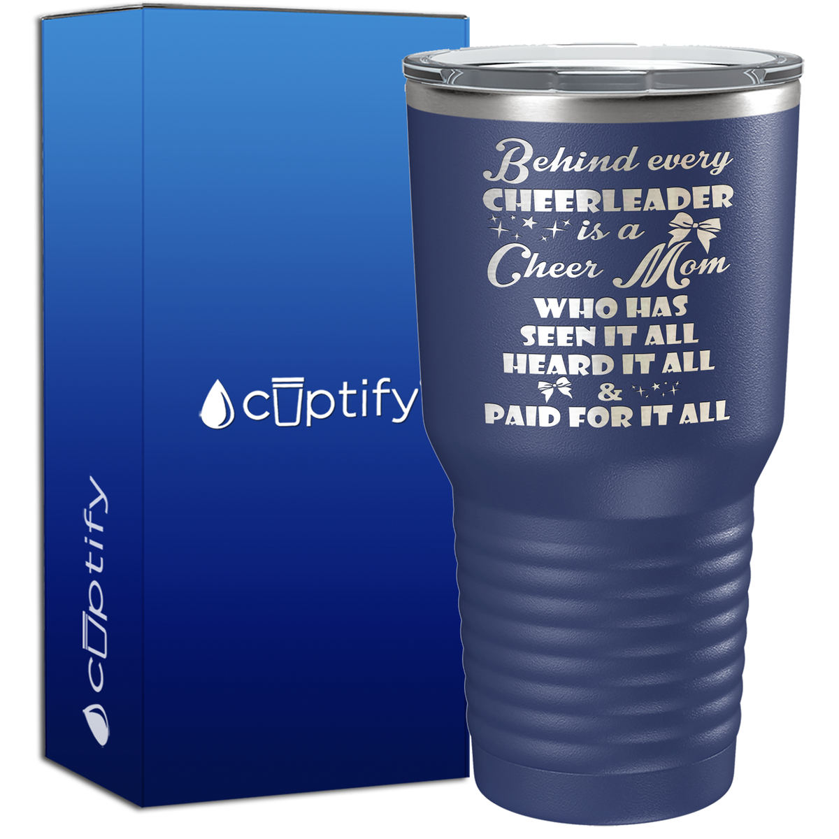 Behind Every Cheerleader Is A Cheer Mom 30oz Cheer Tumbler