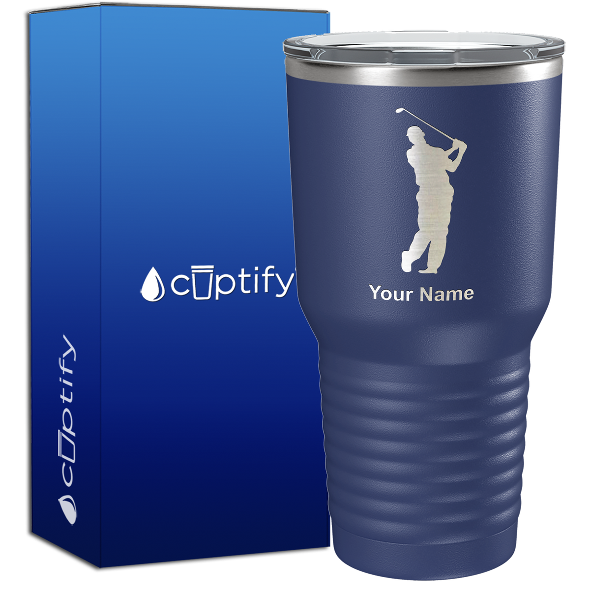 Personalized Golf Player Silhouette 30oz Golf Tumbler