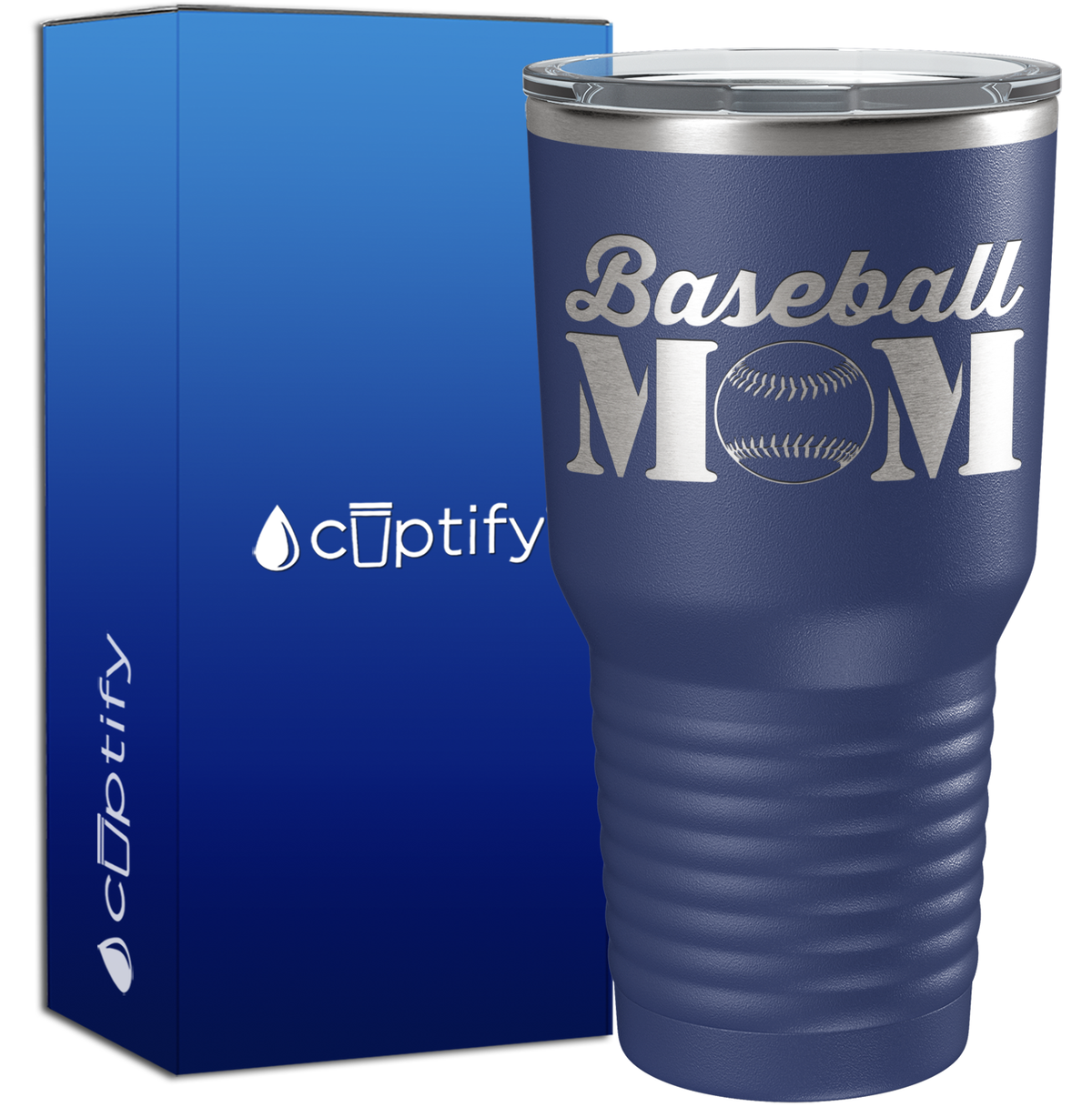 Baseball Mom with Ball 30oz Baseball Tumbler