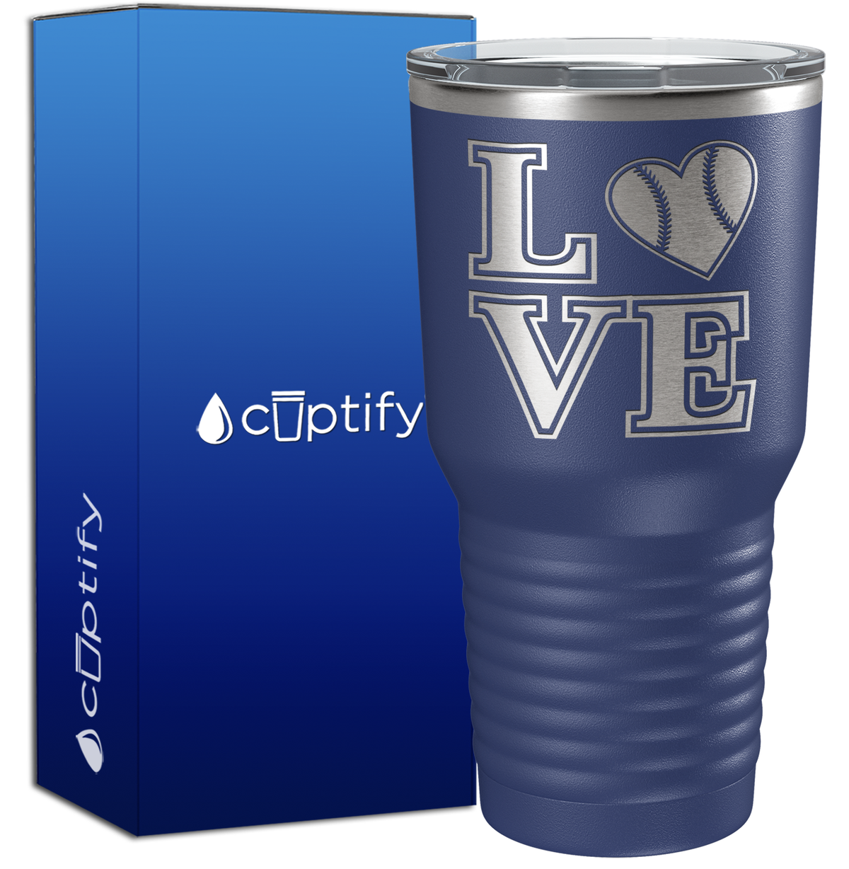 BaseBall Heart Love 30oz Baseball Tumbler