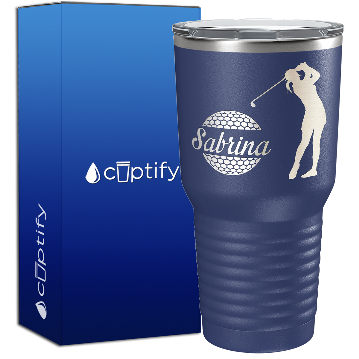 Personalized Female Golfer 30oz Golf Tumbler