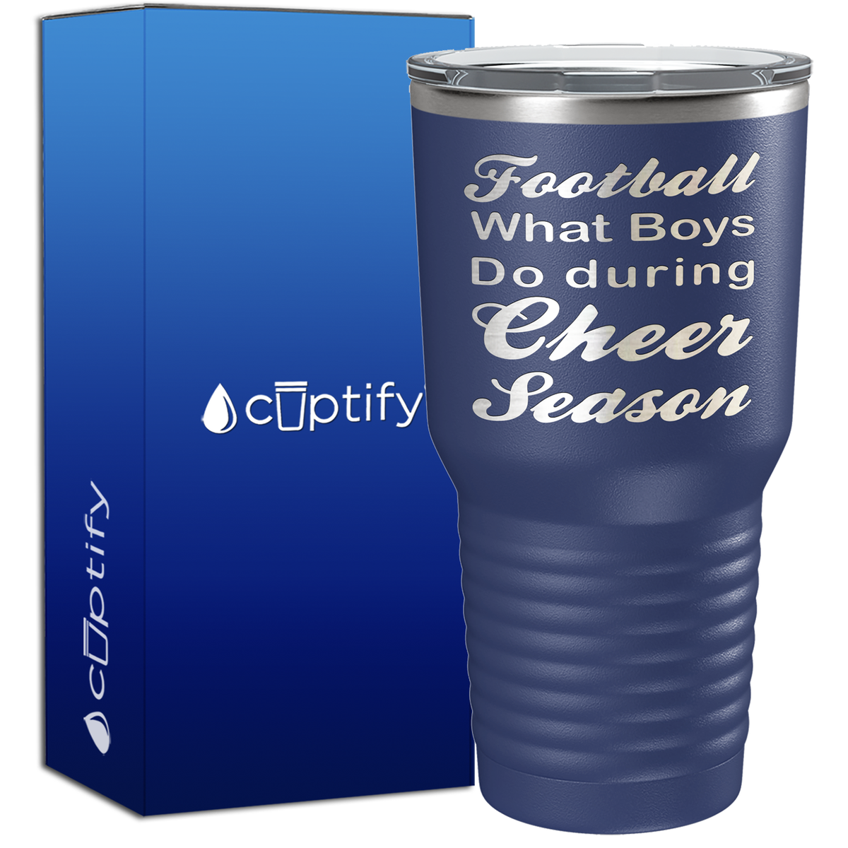 Football What Boys Do During Cheer Season 30oz Cheer Tumbler