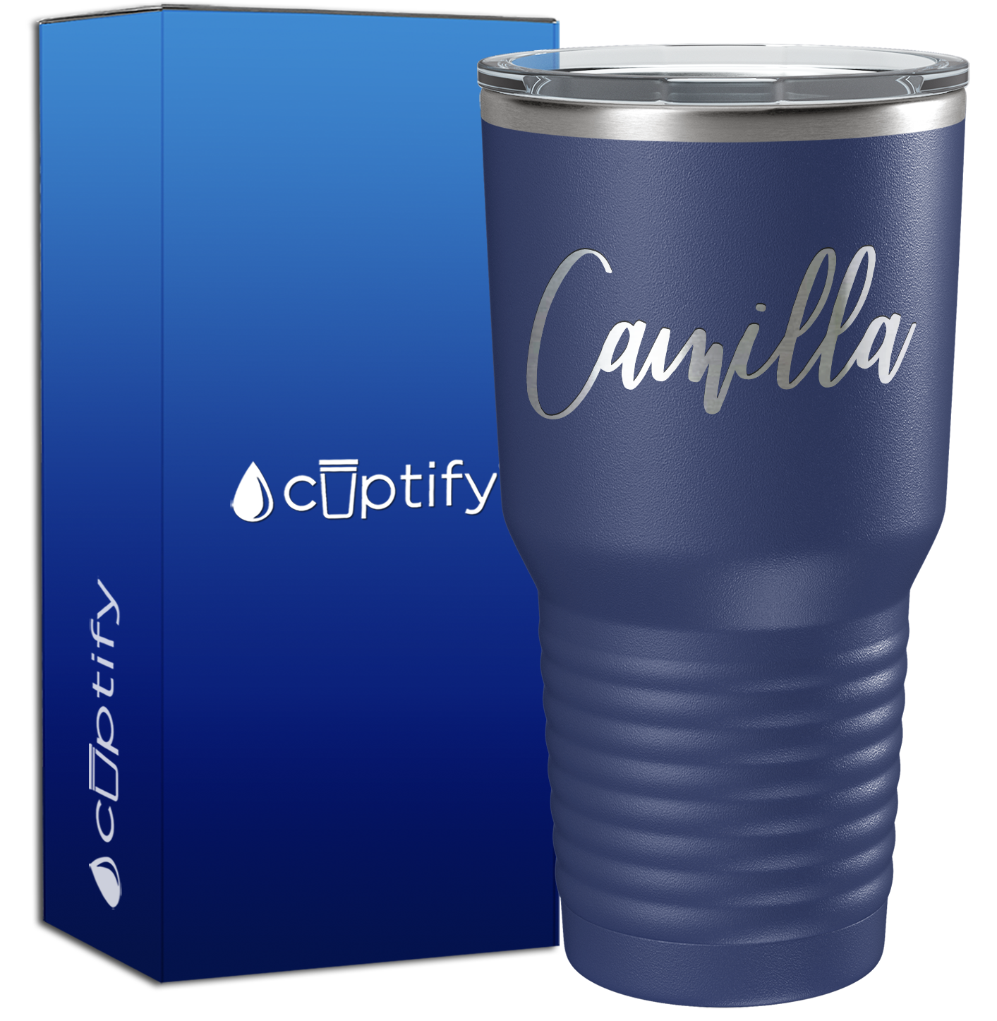 Personalized Navy Blue 30oz Engraved Tumbler