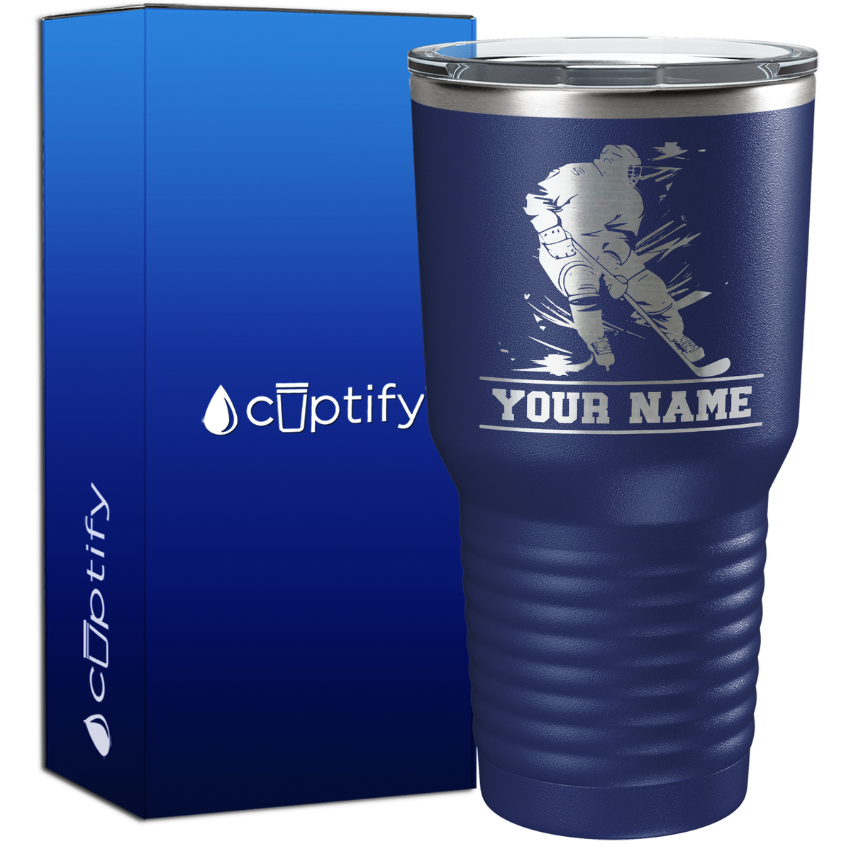 Personalized Skating Hockey Player 30oz Hockey Tumbler