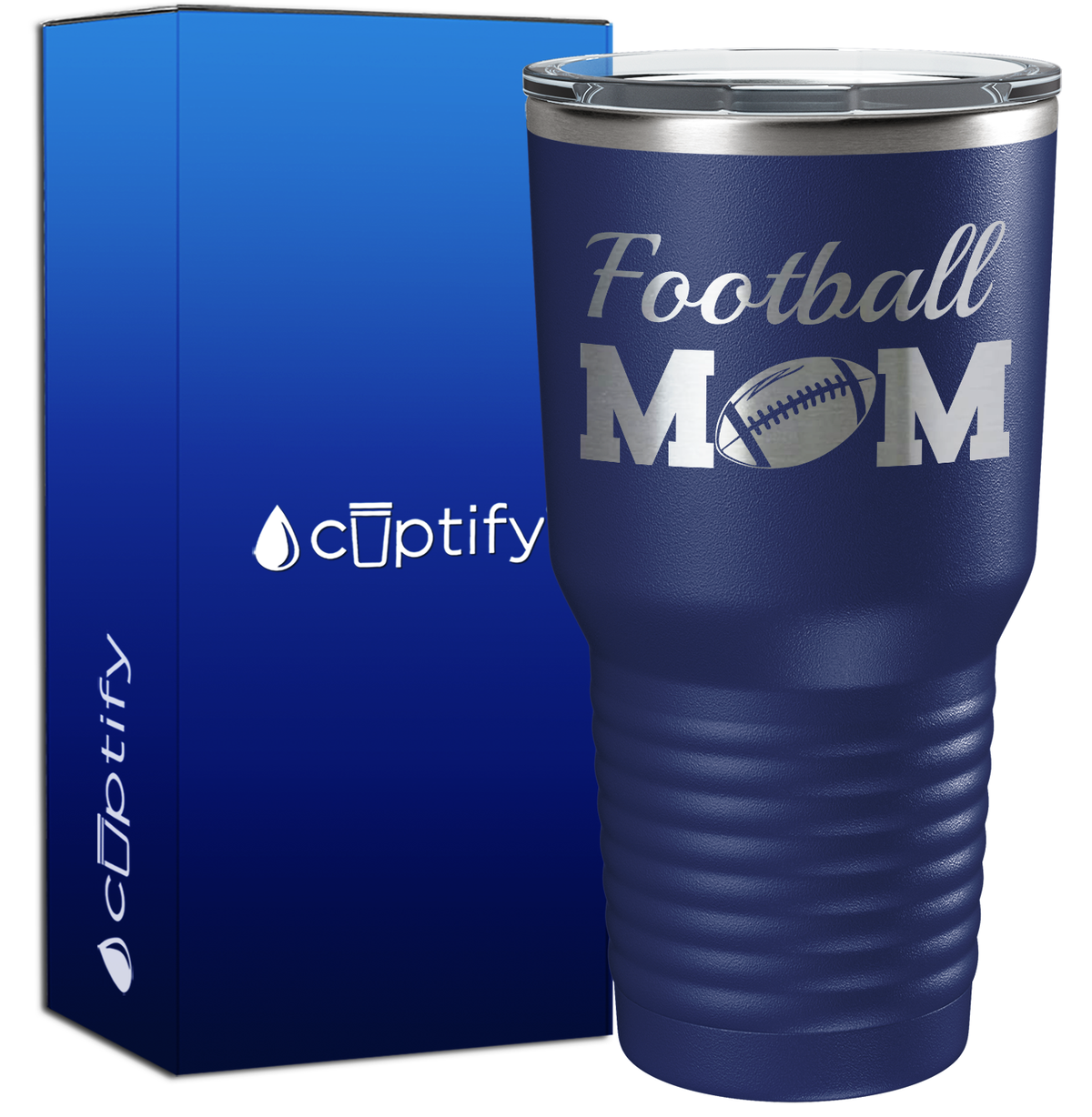 Football Mom with Ball 30oz Football Tumbler