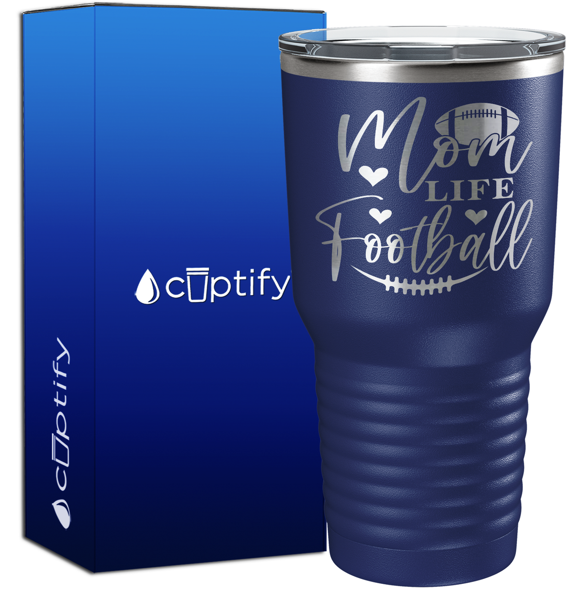 Mom Life Football 30oz Football Tumbler