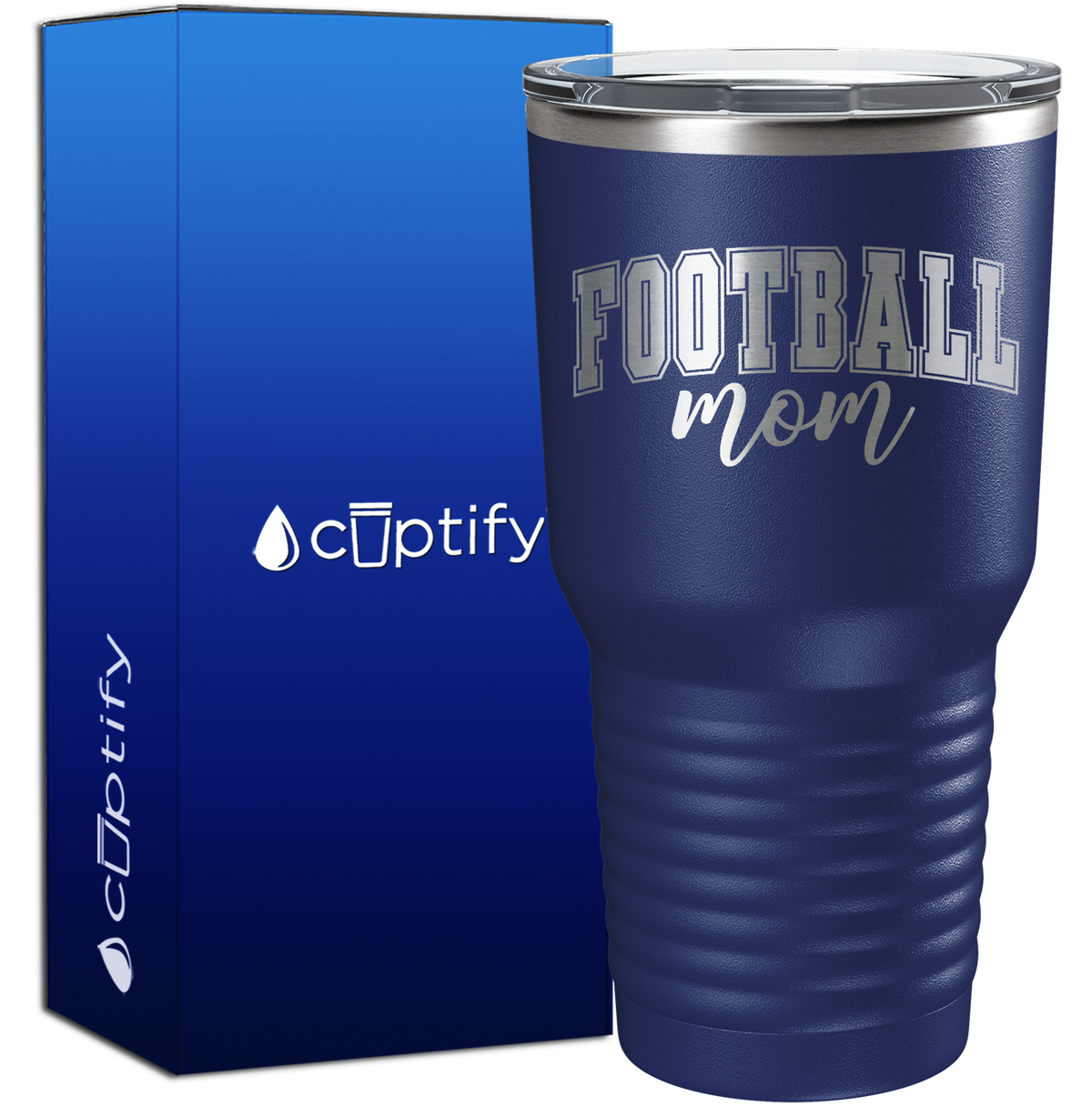Football Mom Arched 30oz Football Tumbler