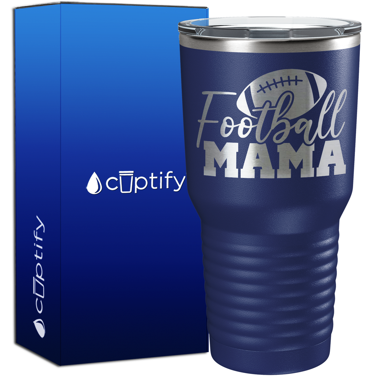 Football Mama with Football 30oz Football Tumbler