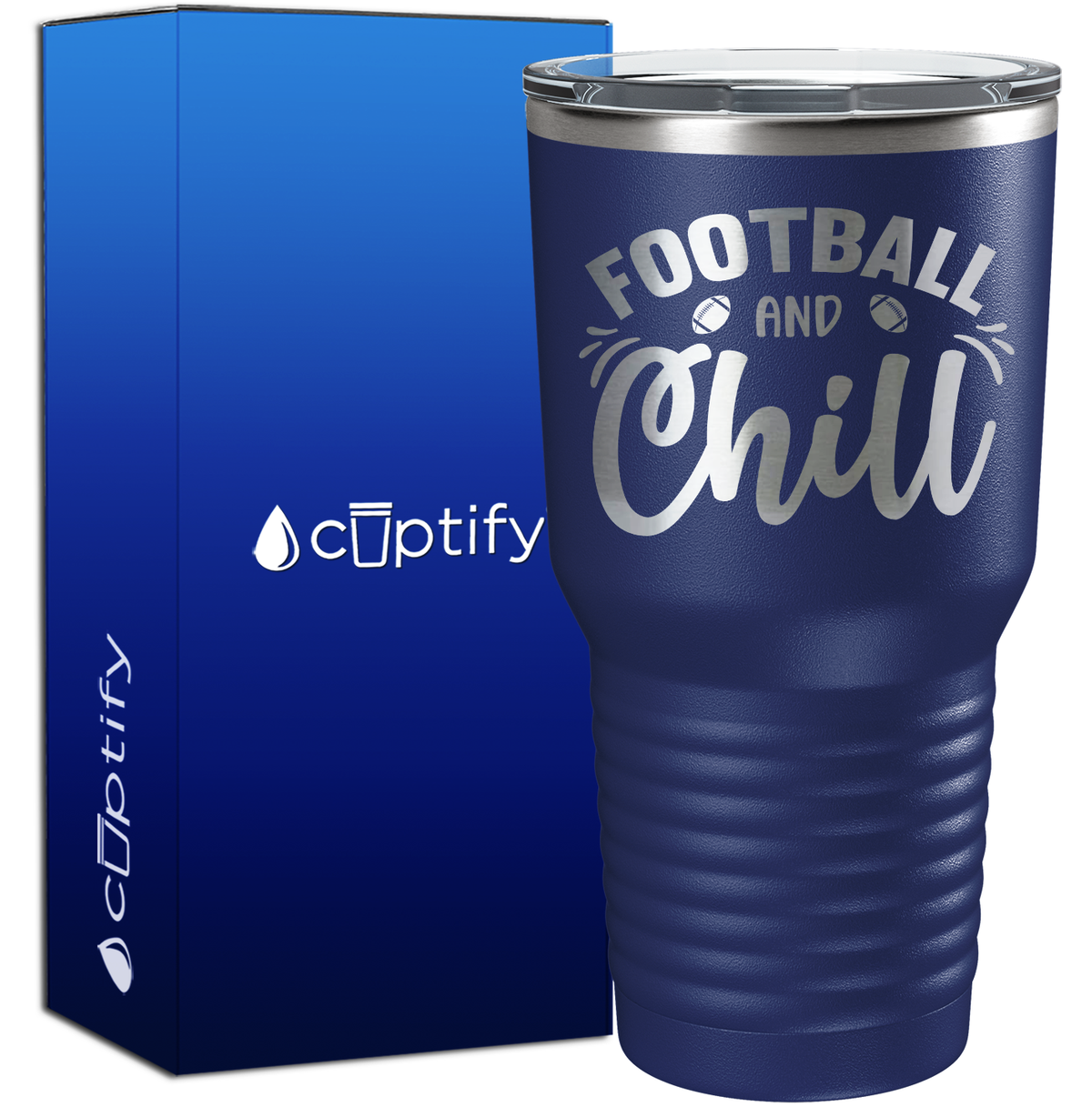 Football and Chill 30oz Football Tumbler