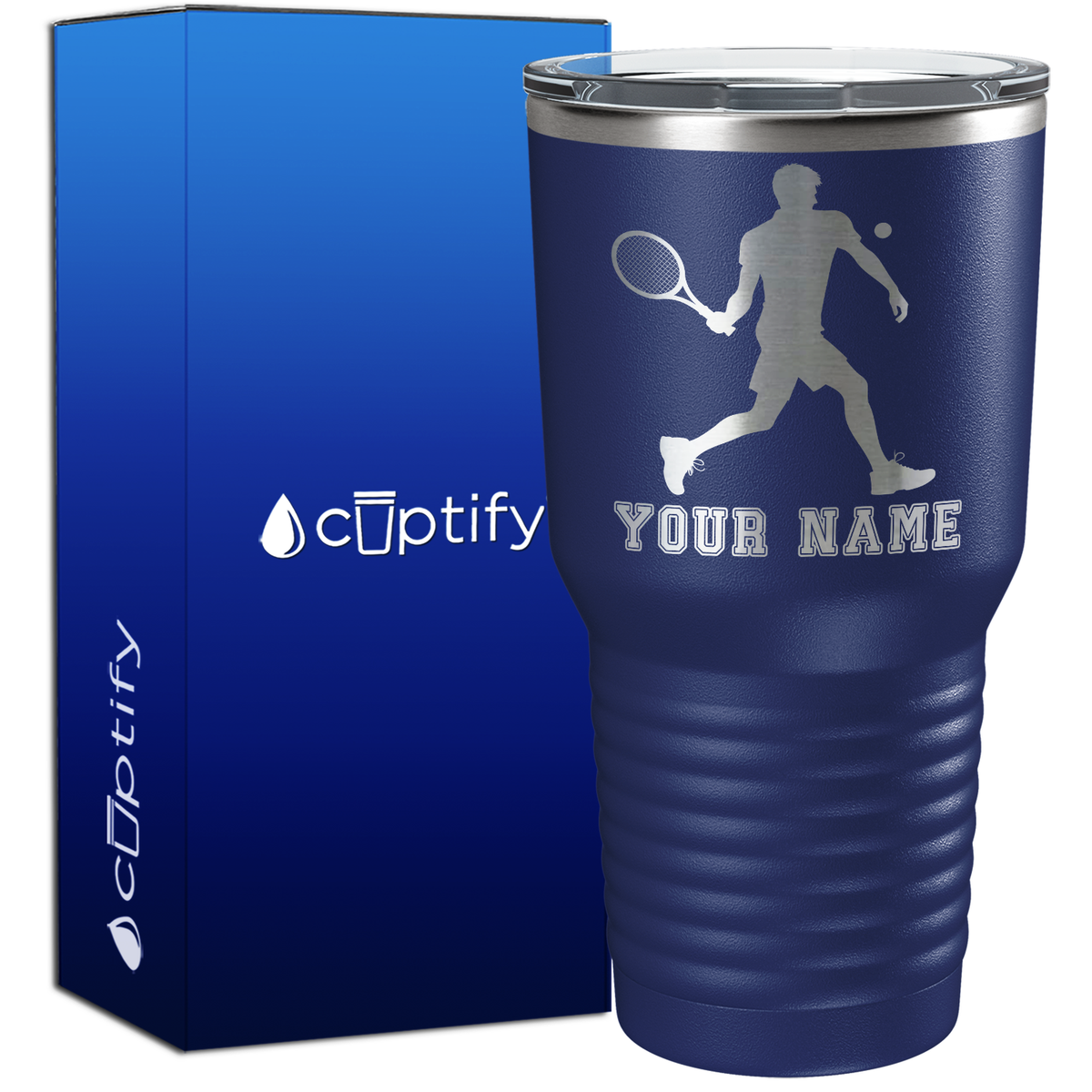 Personalized Tennis Player Silhouette 30oz Tennis Tumbler