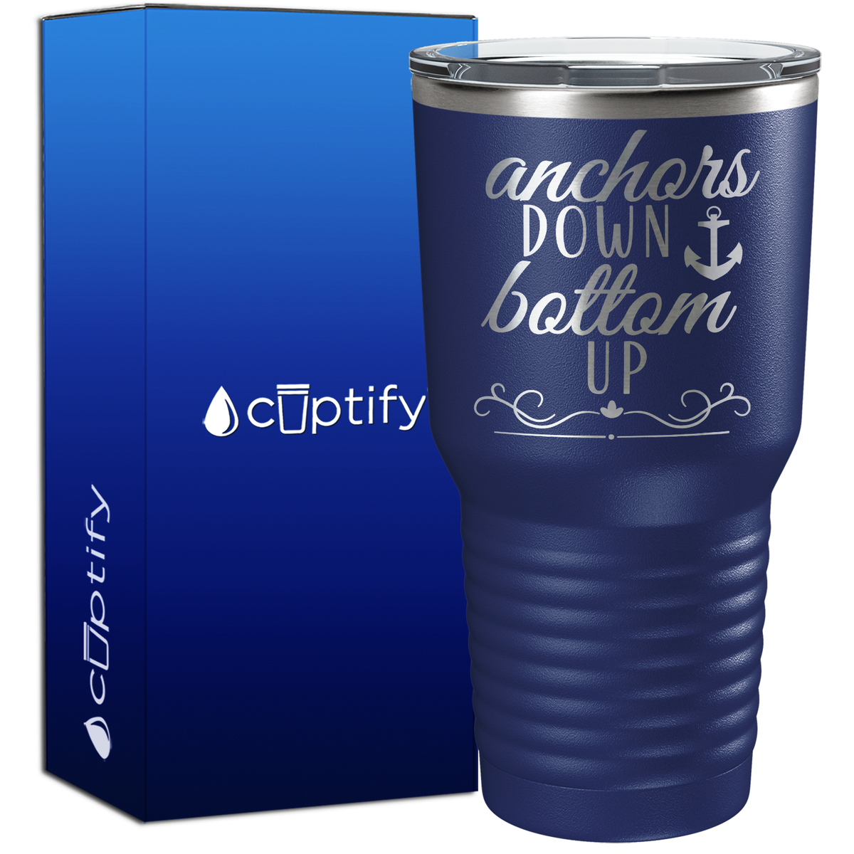 Anchors Down Bottoms Up 30oz Anchor Tumbler