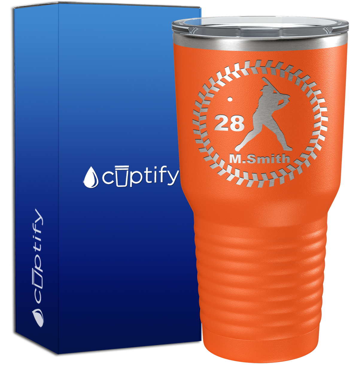 Personalized Baseball Player 30oz Baseball Tumbler