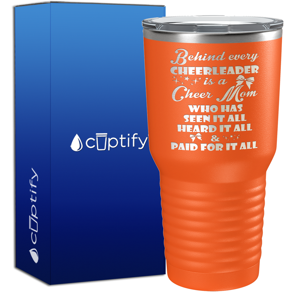 Behind Every Cheerleader Is A Cheer Mom 30oz Cheer Tumbler