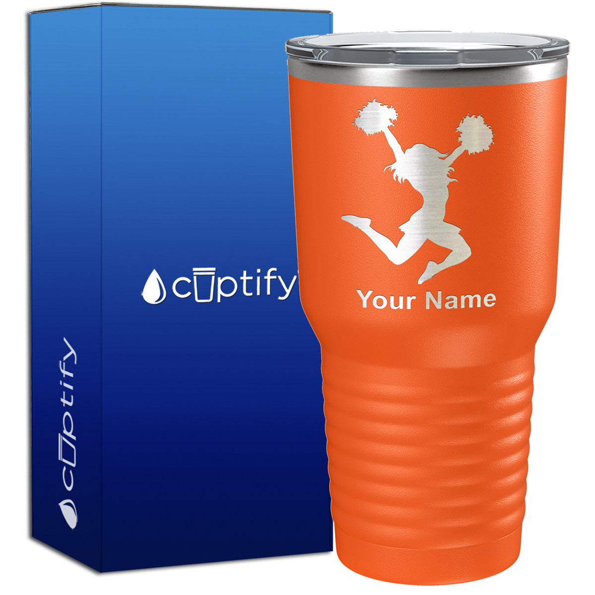 Personalized Cheerleader Silhouette 30oz Cheer Tumbler
