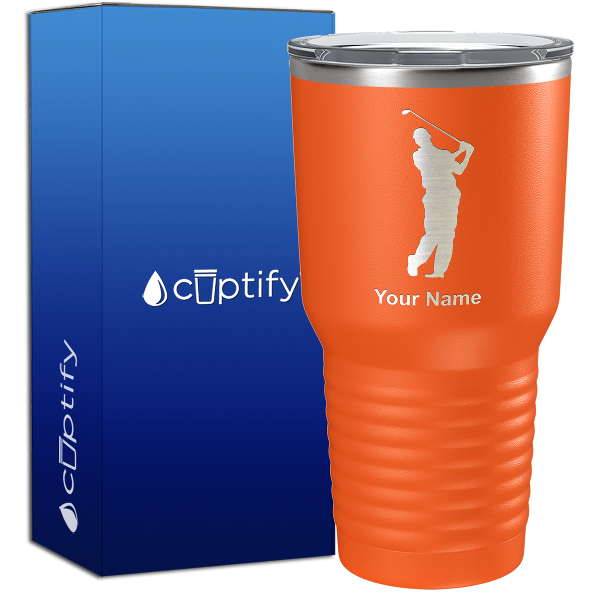 Personalized Golf Player Silhouette 30oz Golf Tumbler