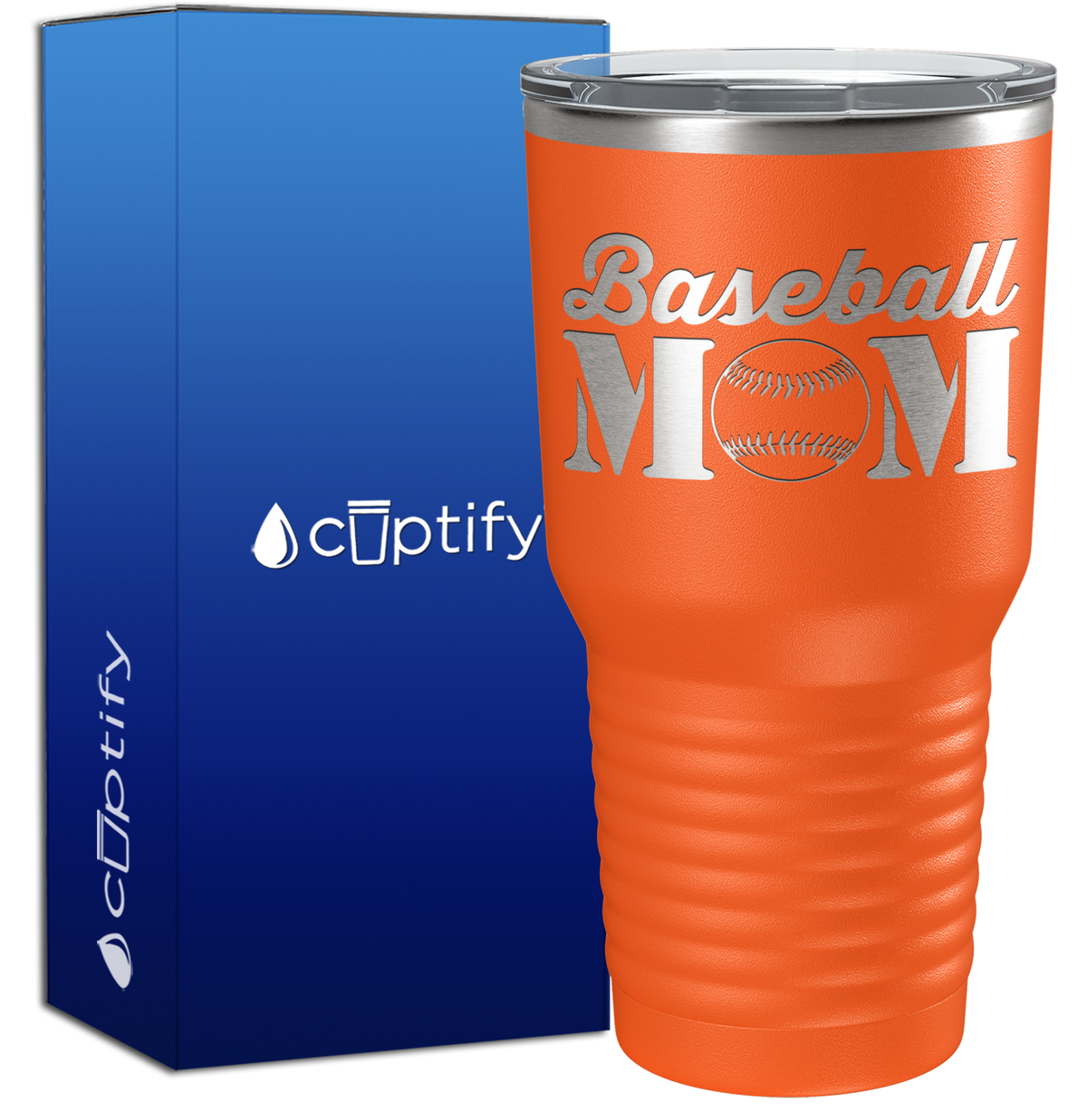 Baseball Mom with Ball 30oz Baseball Tumbler