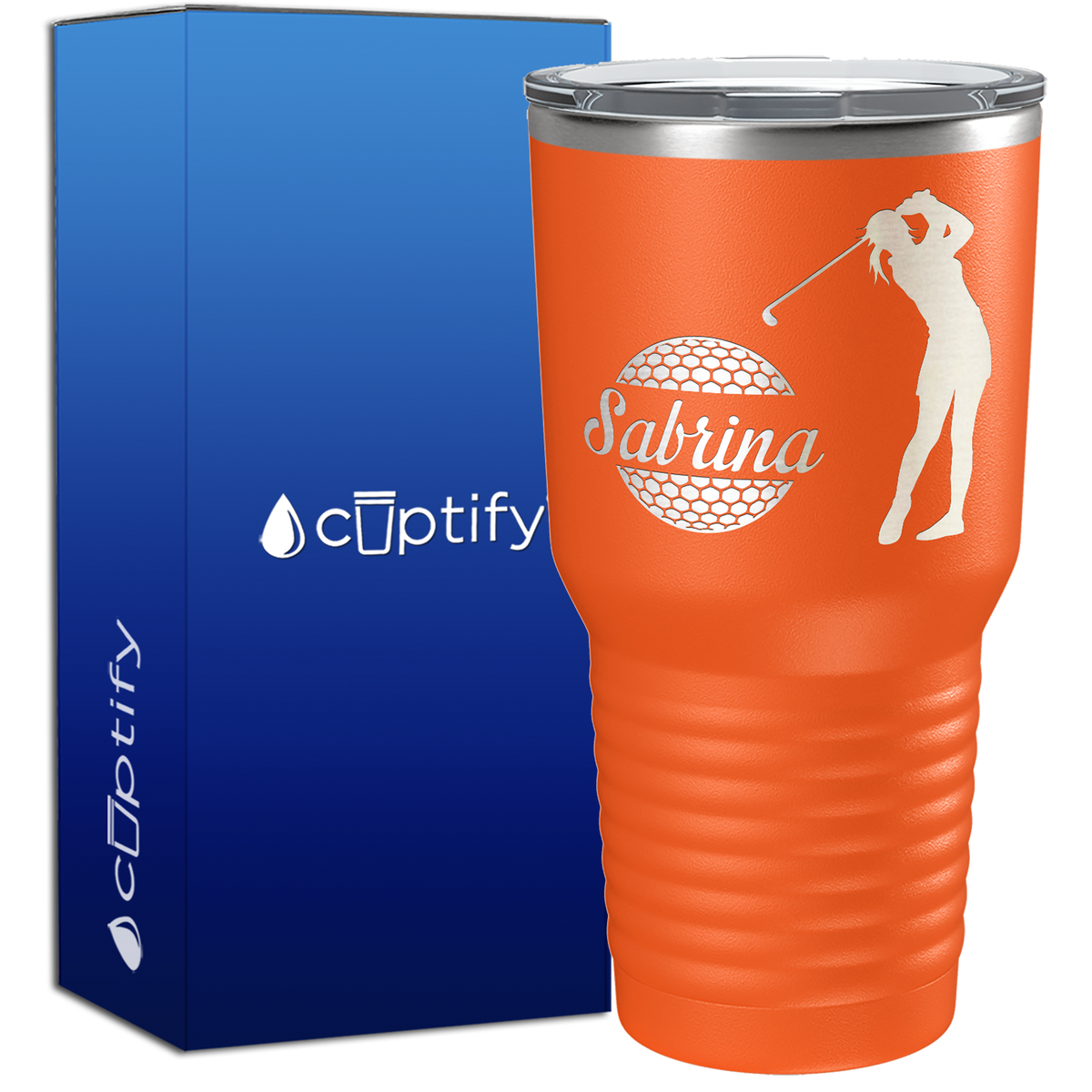 Personalized Female Golfer 30oz Golf Tumbler