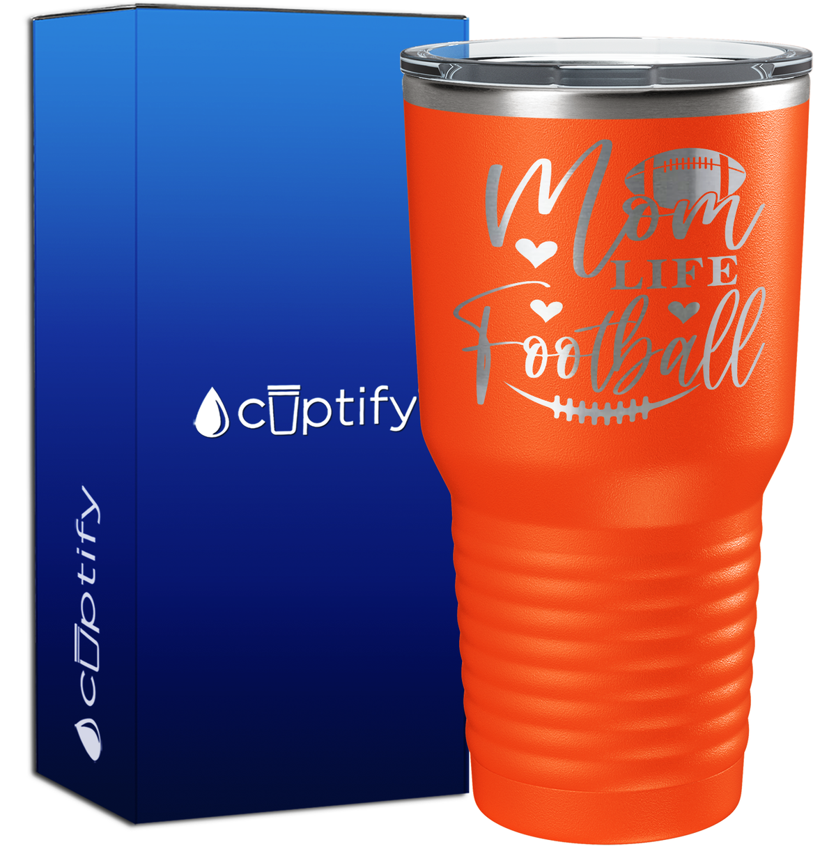 Mom Life Football 30oz Football Tumbler