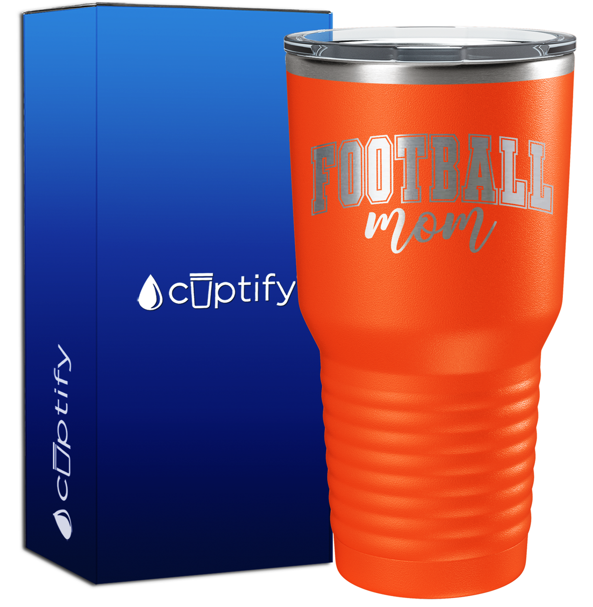 Football Mom Arched 30oz Football Tumbler