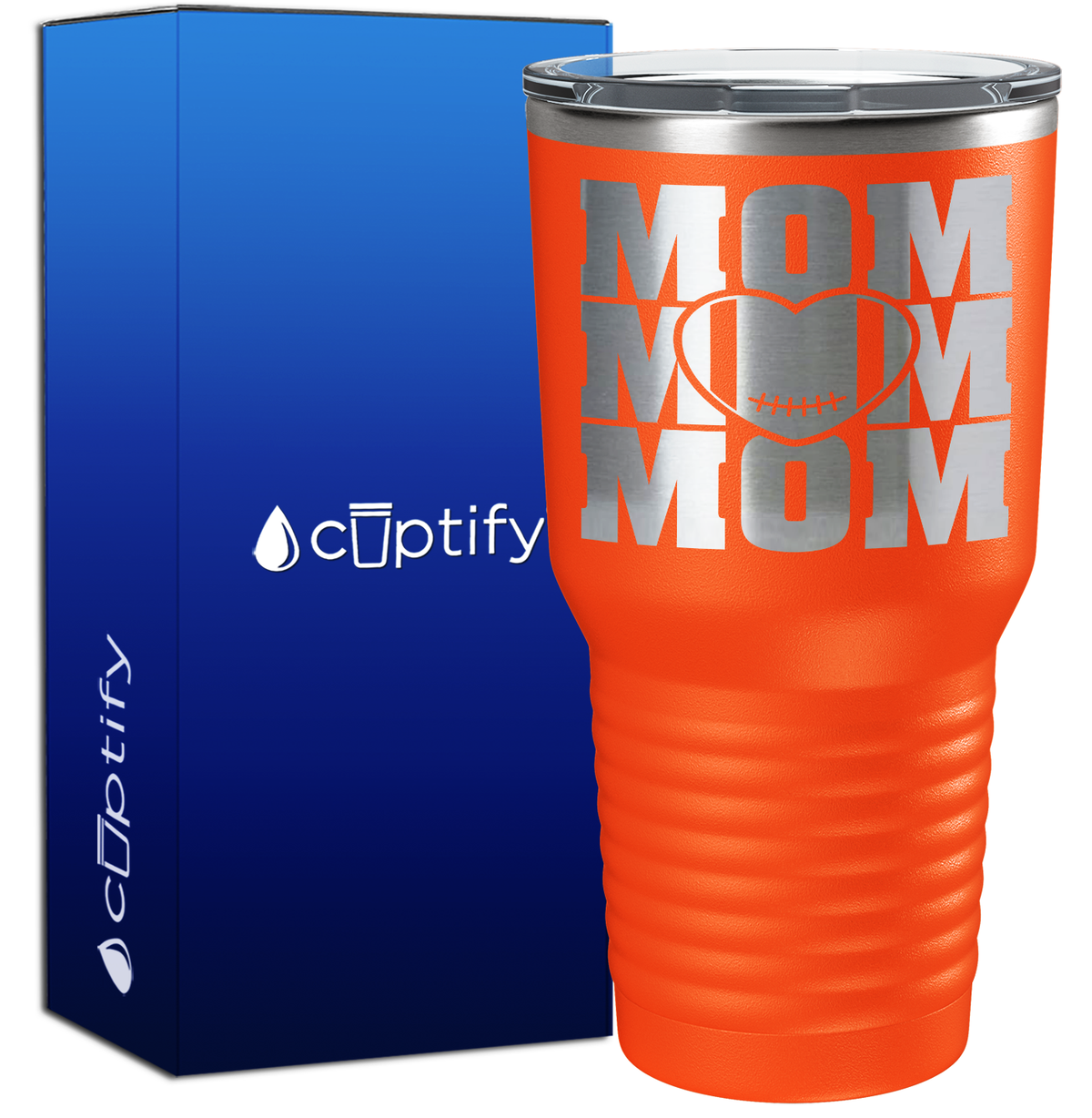 Mom Mom Mom Football 30oz Football Tumbler