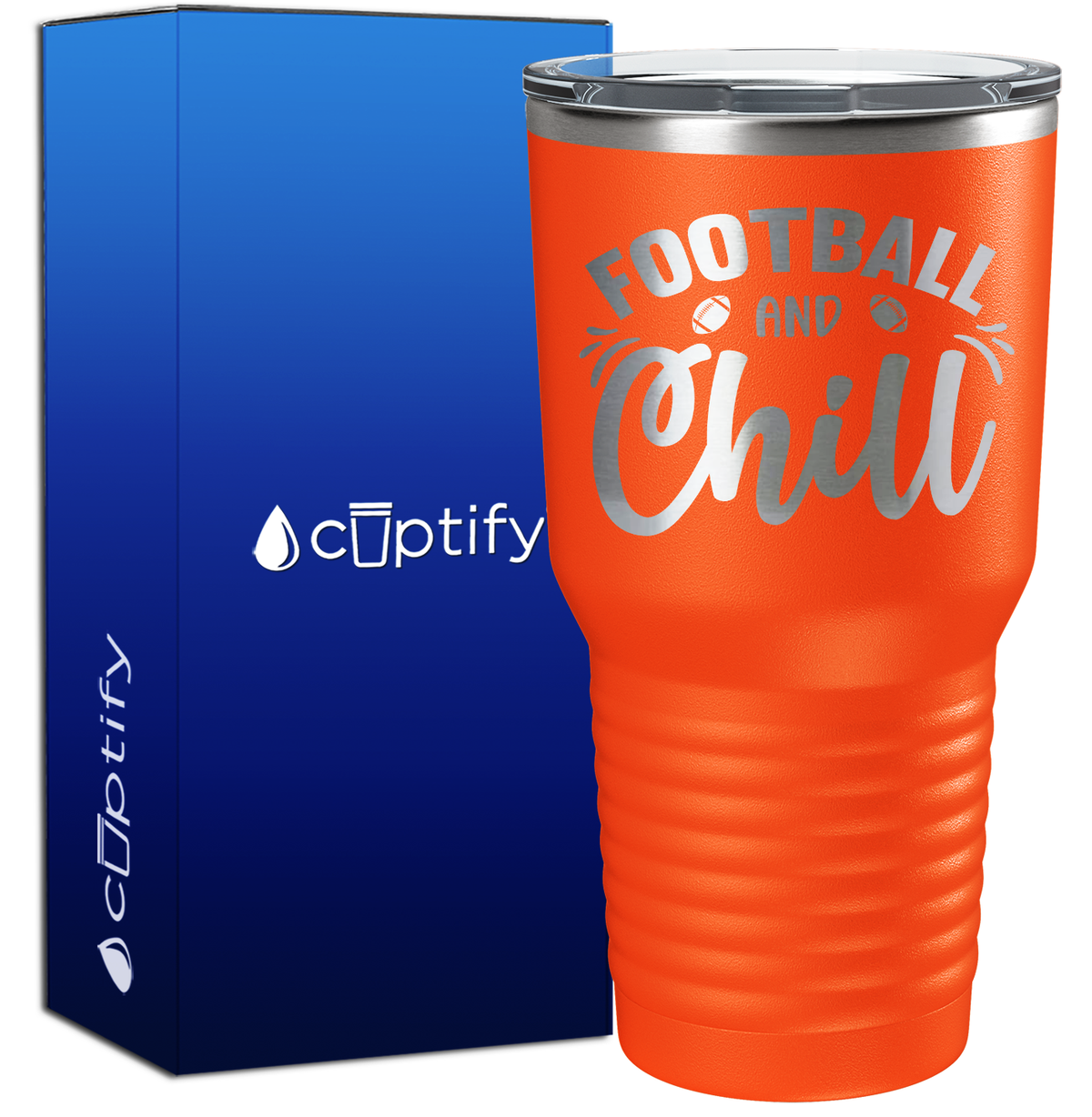 Football and Chill 30oz Football Tumbler