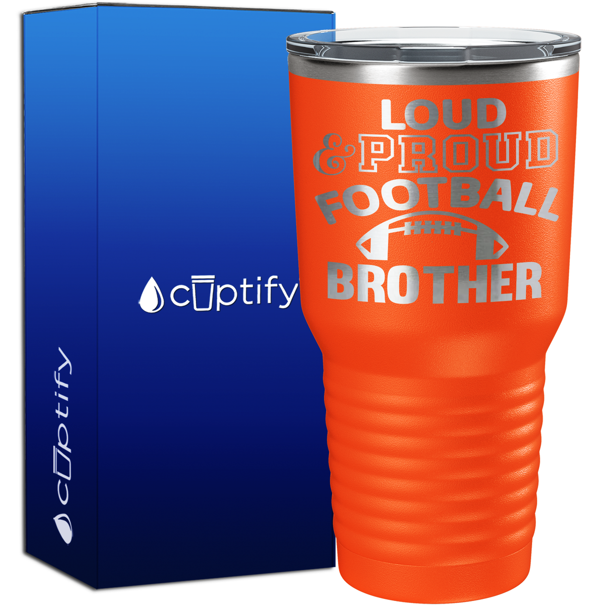 Loud and Proud Football Brother 30oz Football Tumbler