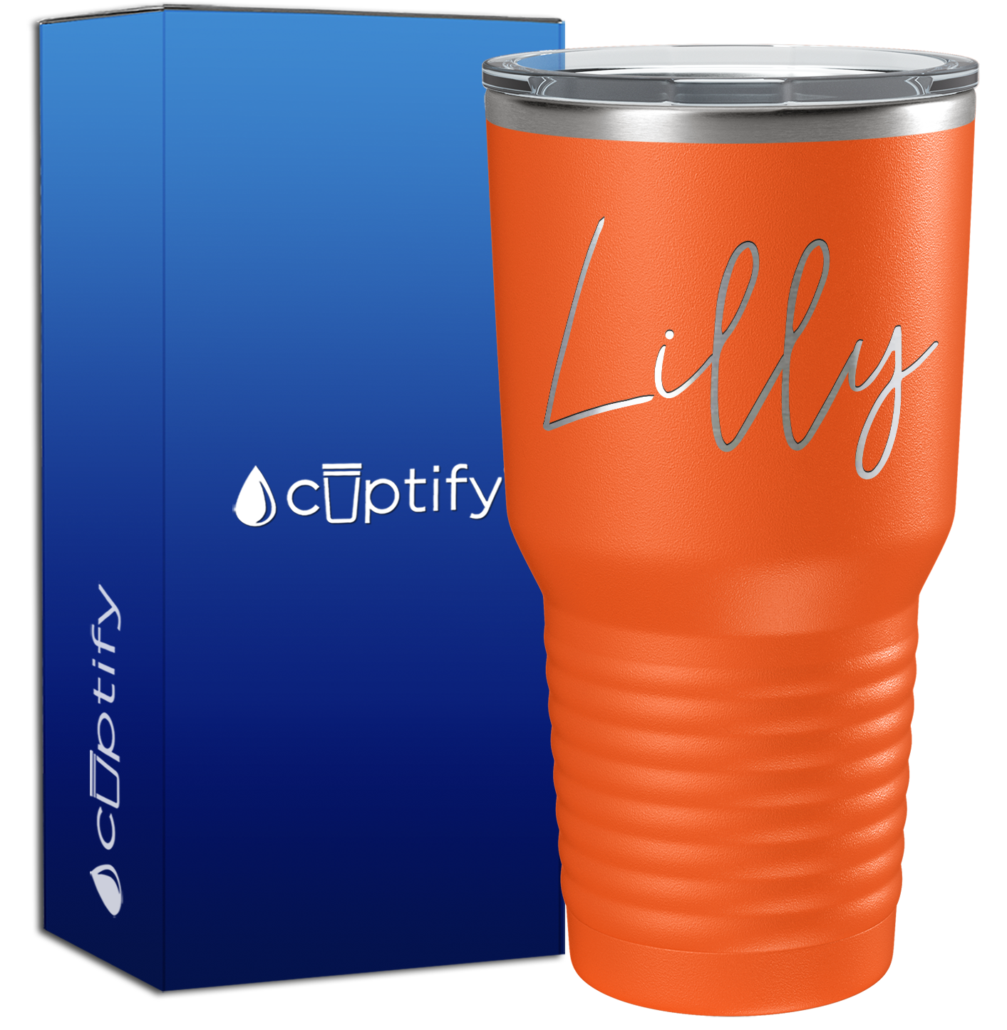 Personalized Orange 30oz Engraved Tumbler